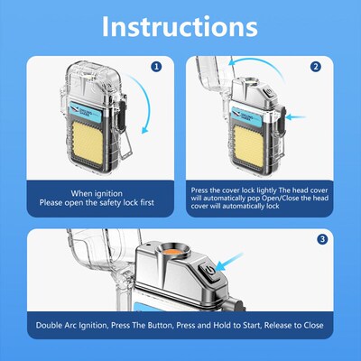 Keychain flashlight rechargeable portable light lighter