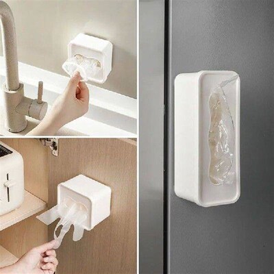 Disposable Glove Plastic Wrap Storage Box Wall Shelf