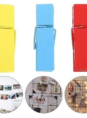 30 Pcs Color Photo Folder Clothes Pins Small Photos Clips