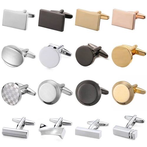 High quality mens French shirt cufflinks classic laser meta