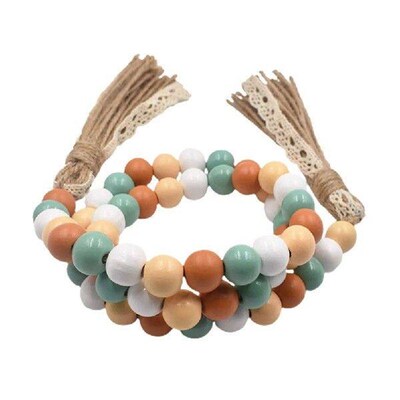 Tassel Beads Beaded Pendant Wall Hanging Decor Wooden