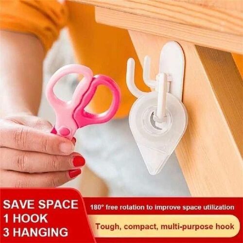 Hanger Hole-free Durable 3 Branch Clothes Rack Creative