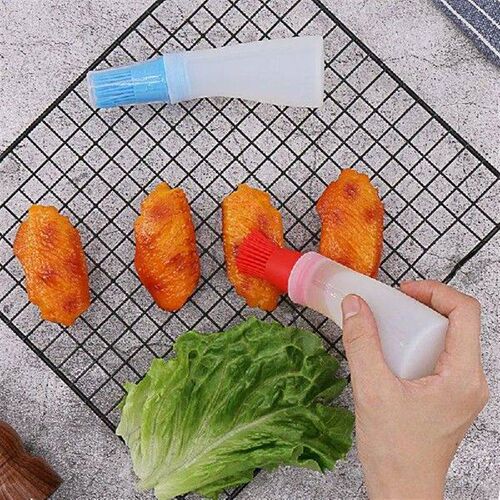 1PC Portable Silicone Oil Bottle with Brush Elbow