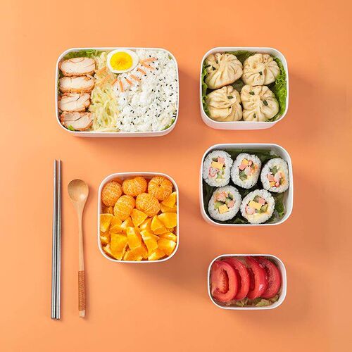 Lidded Food Storage Containers, Microwave-Safe Lunch Boxes,