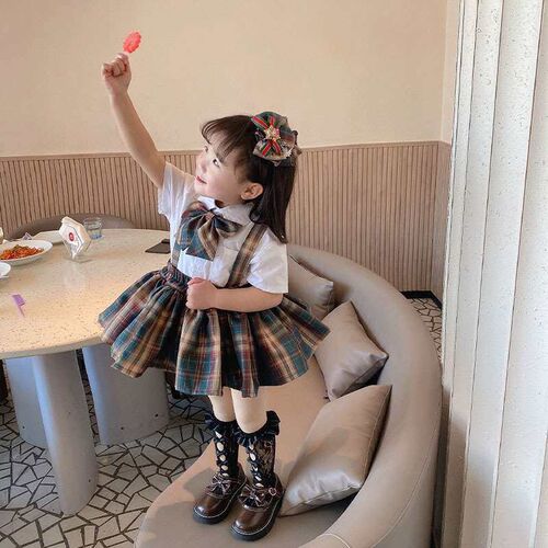 Girls Skirt Skirt JK Pontoon Childrens Skirt Babys Pleate