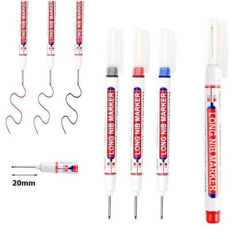 6pcs 20MM Red/Black/Blue/White/Green Ink Long Head Markers B