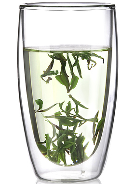 雅集极简杯层加厚男玻璃杯办公家用主人咖啡杯绿茶杯ml