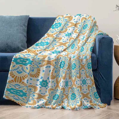 Turkish Style Floral Cotton Throw Blanket Sofa Bed Decorativ