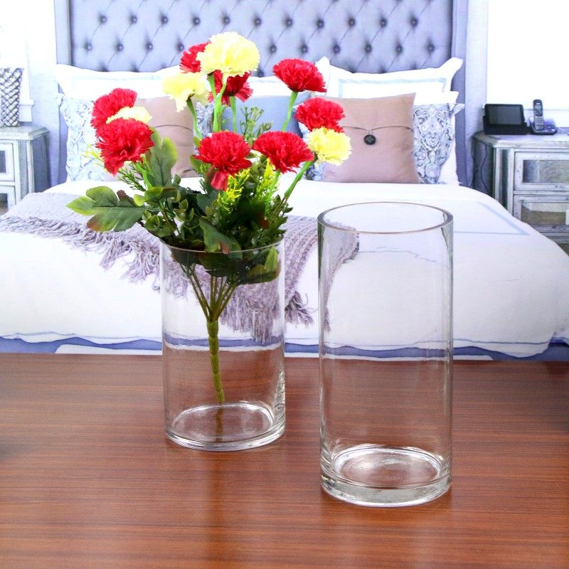 圆柱形直筒小号热带鱼缸玻璃插花瓶小玻璃杯高细花瓶家装摆件,家居饰品,花瓶,淘宝优惠券,粉丝福利购,淘宝优惠卷