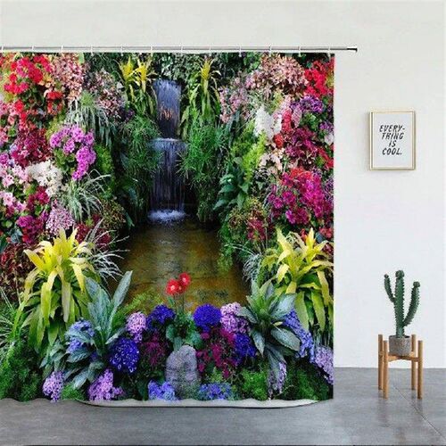 Garden Flowers Shower Curtains Nature Floral Forest