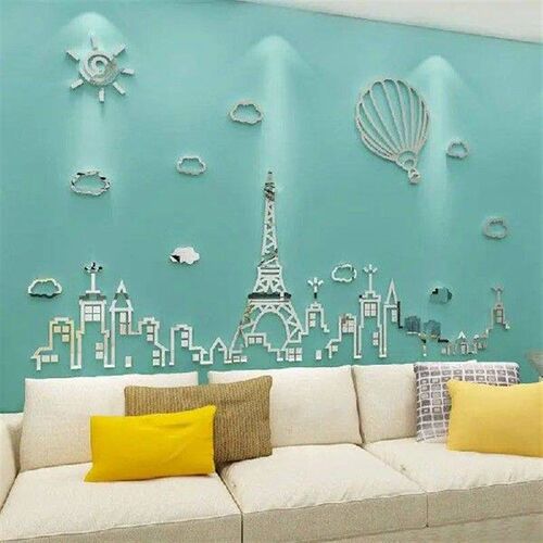Light Luxury Style Iron Tower Print Wall Decor Decals