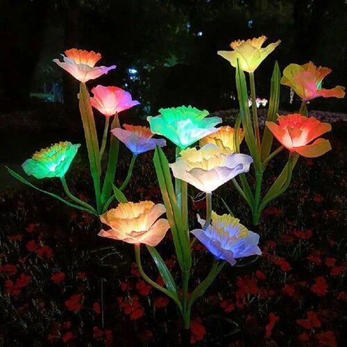 1/2Pcs Outdoor Garden Lamp 4 Heads Design Auto On/Off