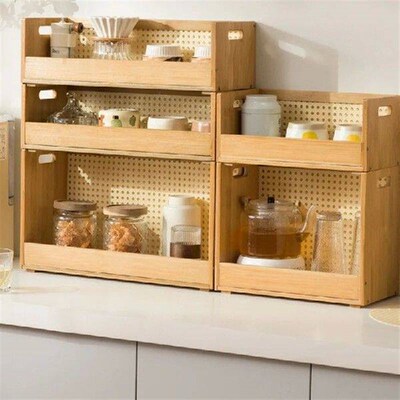 Desktop Mugs Storage Box Wooden Arrangement Retro Desktop