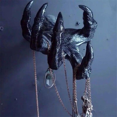 Witchs Demon Hand Wall Hanging Statues Resin Retro Art