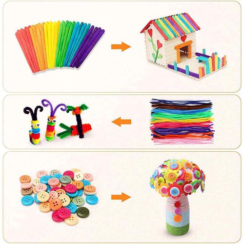 1000pcs Kds Crafts Art Supples Kt Ppe Cleaners Pompoms F