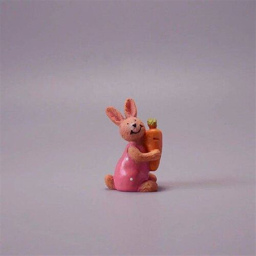 4 Pcs Desktop Ornament Resin Cartoon Rabbit with Carrot Egg