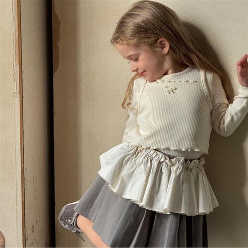 Top Egg Korean Childrens Wear 2025 Girls Base Shirt Sling