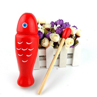 Red Fishshaped Woodblock Kids Percussion Instrument ORFF Ins