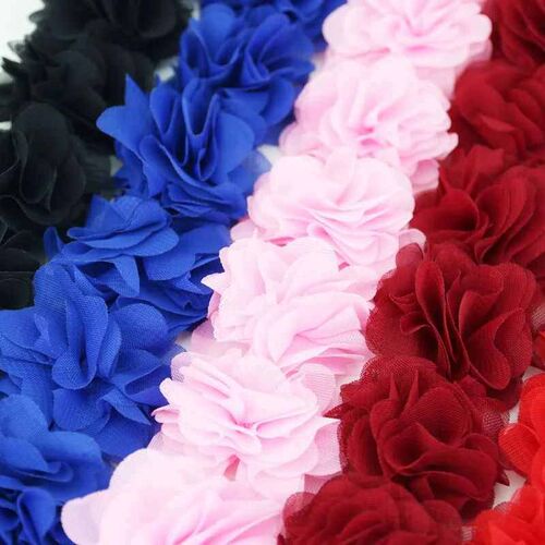(1 meter) Chiffon lace fabric Webbing Decoration flower gift