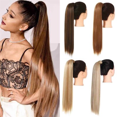 Synthetic Straight Long Natural Hair tail Extension Wrap Aro