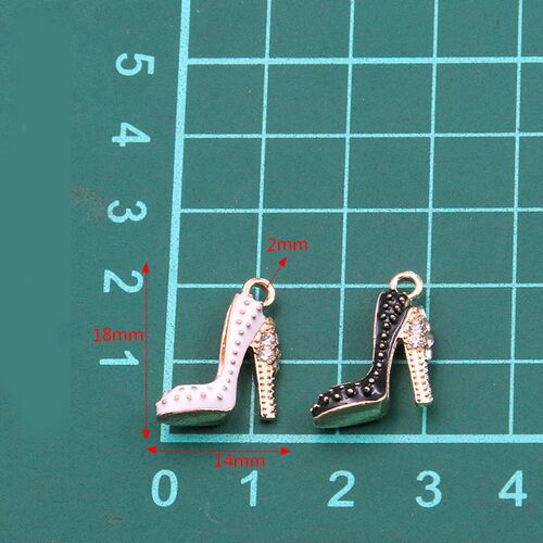 4Pcs 14*18mm Four Color Alloy Metal Drop Oil High Heels Char