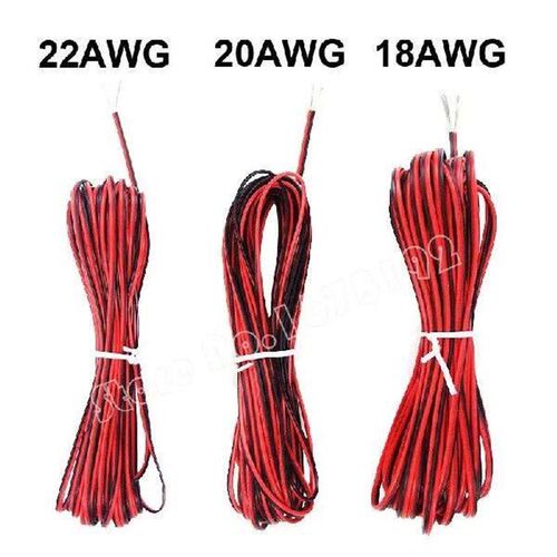 10M 20M 50M 2-Pin 18 20 22 AWG Electric Red Black Extension
