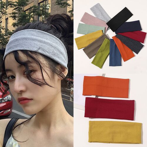 Fashion Absorbing Sweat Yoga Headband Candy Color Wide White