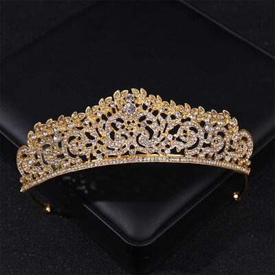 Simulated Pearls Crystal Wedding Tiaras And Crowns For Queen