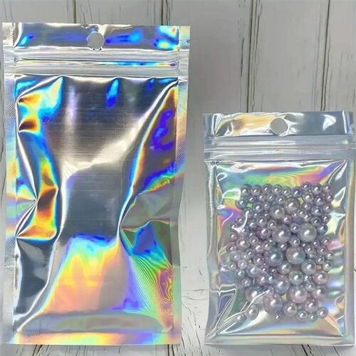 100-piece holographic bag, multi-size laser rainbow pattern