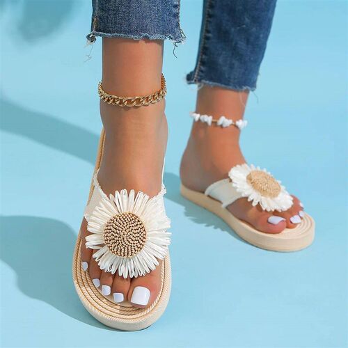 Womens fashion nd non-slip wear comfort linen Sunflower
