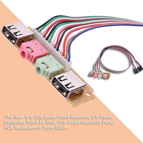 2 USB 2.0 PC Computer Case Front Panel USB Audio Jacks Port
