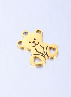 DOOYIO 5pcs/Lot Stainless Steel Charms Hollow Bear Pendant C