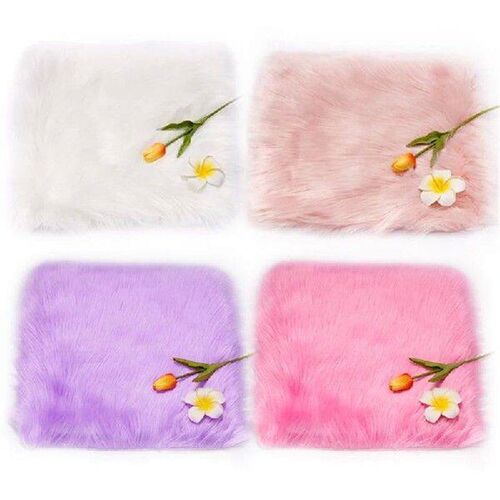 Soft Fur Hand Rest Nail Art Table Mat Heart Round Square