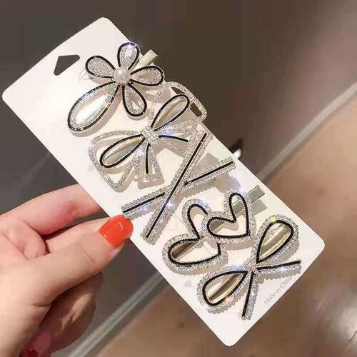 Bangs Clip Ins Fairy Hairpin Metal Side Clip Pearl Bow Hairp