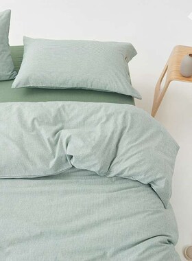 Buttons Washed Cotton Four-piece Set Summer Naked Sleeping S