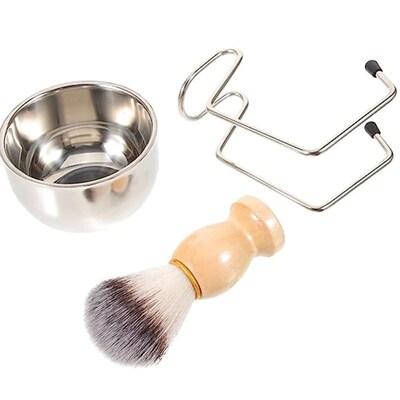 Mens suit shaving brush set portable shelf foam bowl suppli