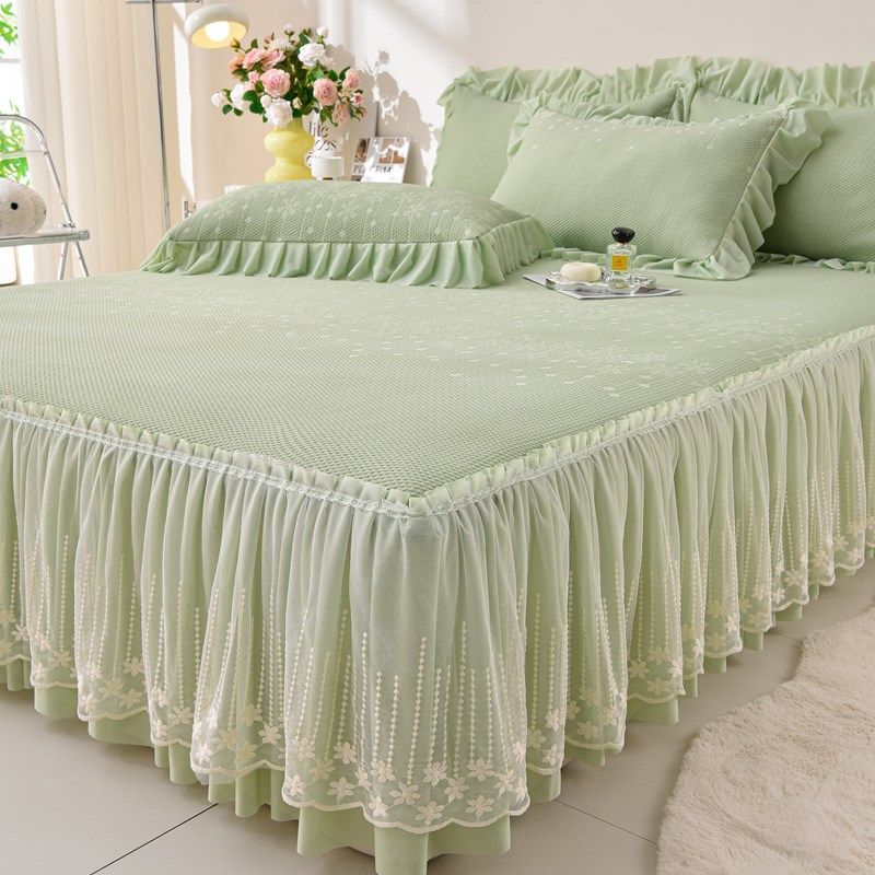 20新款冰丝豆豆凉席床裙款三件可机洗空调软席可裸睡冰丝凉席,床上用品,冰丝席,淘宝优惠券,粉丝福利购,淘宝优惠卷