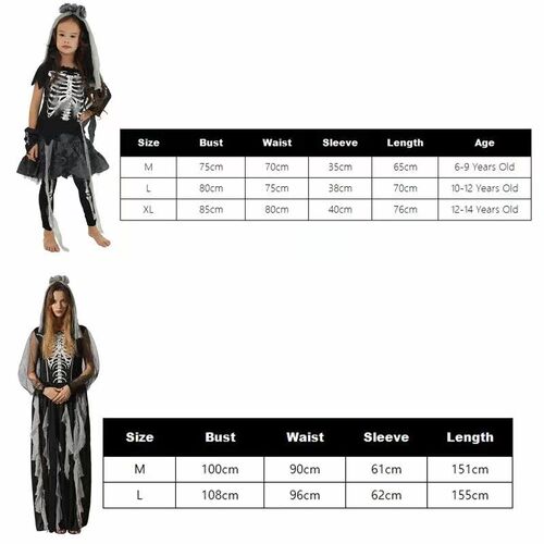 Snailify Women Gothic Skeleton Bride Costume Girl Corpse