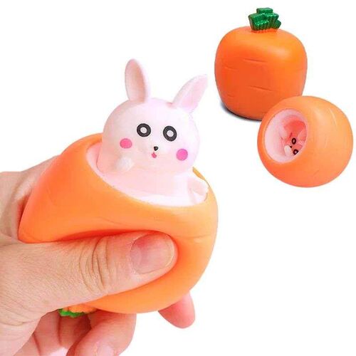 Funny Carrot Rabbit Cup Squeeze Toys Sss-relieving Bunny