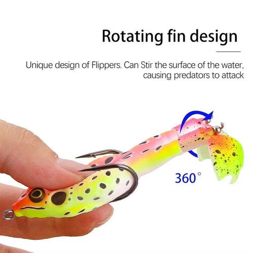 Frog Lure Double Propeller Legs Silicone Soft Baits 13.6g 16