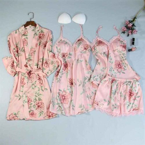 s pama elastic satin loose lace  suit
