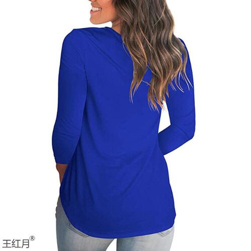 Plus Size S-5xl Summer Women Long Sleeve Women Top V-neck