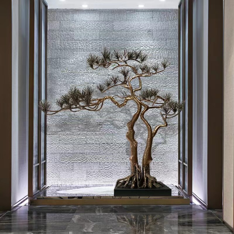 中式铁艺迎客松子母树商场酒店大堂落地大型摆件售楼部装饰艺术品,家居饰品,户外/庭院摆件,淘宝优惠券,粉丝福利购,淘宝优惠卷