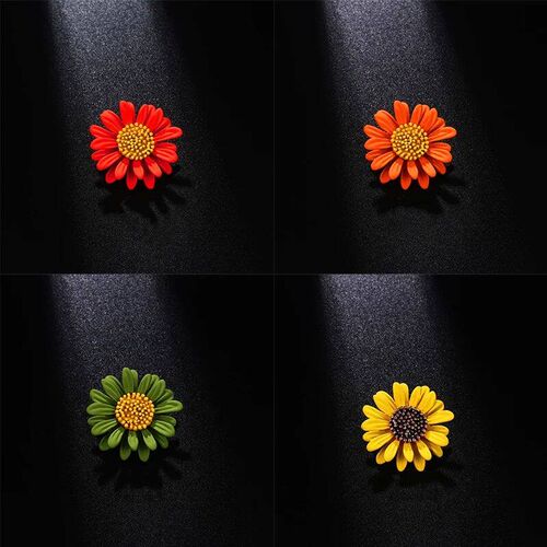 Flowers Brooches Elegant Sunflower Enamel Pins Cute Women