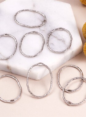 10pcs Alloy Open Back Bezel Pendants Rectangle Oval Round Fr