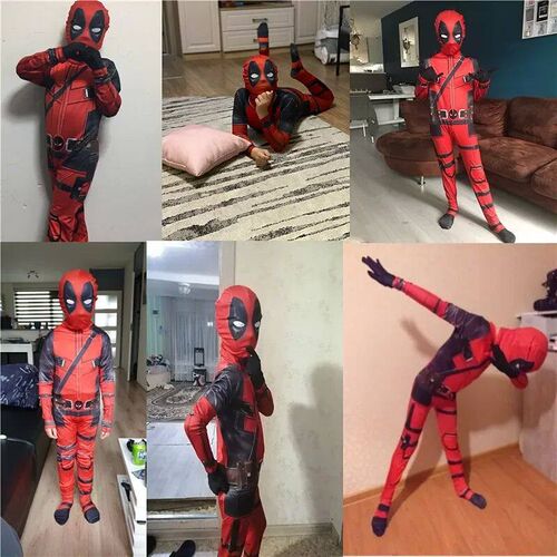 Boy Deadpool Costume Kids Cosplay Superhero Costumes Mask Su