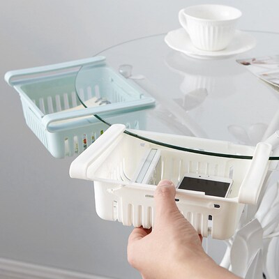 Refrigerator Storage Box Fridge Plastic Organizer Retractabl