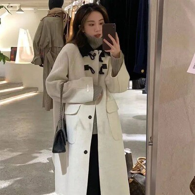 2023 New Wool Coat Coat Female Korean Version Loose Hepburn