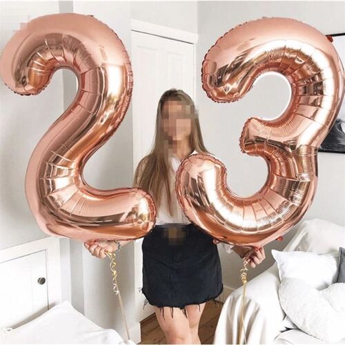 40Inch Big Fokil Birthday Balloons  Blue Helium Number Ballo