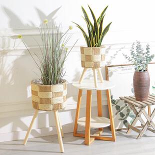 Nordic Hand-made Rattan Double-layer Small Coffee Table Side